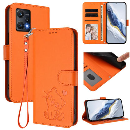 Embossed Heart Cat Leather Phone Case with Hand Strap, For Realme 10 Pro+ 5G, For Realme 10 4G Global, For Realme C30 4G / C30s / Narzo 50i, For Realme GT Neo 3T, For Realme 9 Pro+ 5G / Narzo 50 Pro 5G, For Realme GT Neo 3                              ...