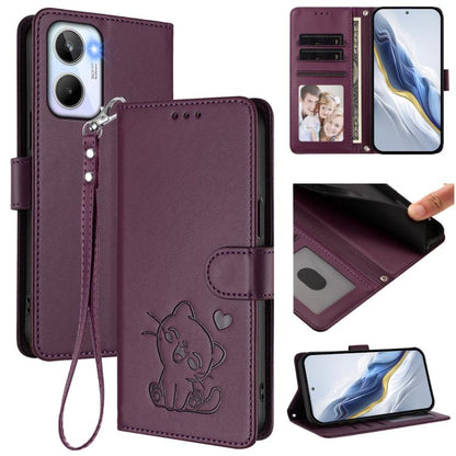 Embossed Heart Cat Leather Phone Case with Hand Strap, For Realme 10 Pro+ 5G, For Realme 10 4G Global, For Realme C30 4G / C30s / Narzo 50i, For Realme GT Neo 3T, For Realme 9 Pro+ 5G / Narzo 50 Pro 5G, For Realme GT Neo 3                              ...