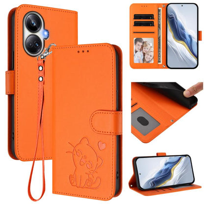 Embossed Heart Cat Leather Phone Case with Hand Strap, For Realme 10 Pro+ 5G, For Realme 10 4G Global, For Realme C30 4G / C30s / Narzo 50i, For Realme GT Neo 3T, For Realme 9 Pro+ 5G / Narzo 50 Pro 5G, For Realme GT Neo 3                              ...