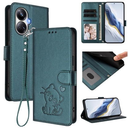 Embossed Heart Cat Leather Phone Case with Hand Strap, For Realme 10 Pro+ 5G, For Realme 10 4G Global, For Realme C30 4G / C30s / Narzo 50i, For Realme GT Neo 3T, For Realme 9 Pro+ 5G / Narzo 50 Pro 5G, For Realme GT Neo 3                              ...