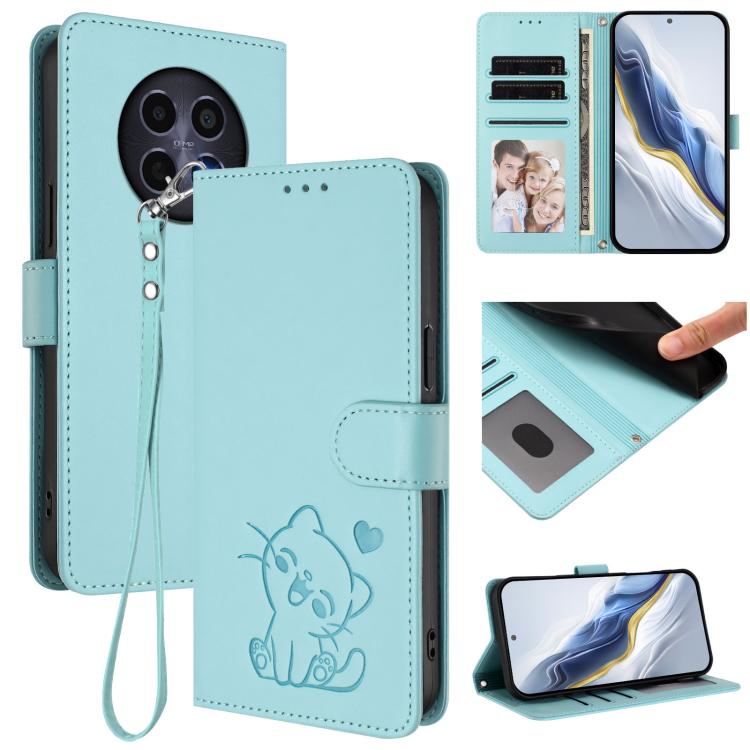 Embossed Heart Cat Leather Phone Case with Hand Strap, For Realme 14 / P3 / 14T 5G Global, For Realme P3 Ultra 5G Global, For Realme P3 Pro 5G Global, For Realme C75 4G Global / 14x 5G India, For Realme 14 Pro+ 5G, For Realme 14 Pro 5G India           ...