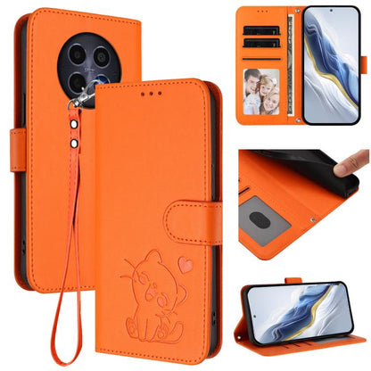 Embossed Heart Cat Leather Phone Case with Hand Strap, For Realme 14 / P3 / 14T 5G Global, For Realme P3 Ultra 5G Global, For Realme P3 Pro 5G Global, For Realme C75 4G Global / 14x 5G India, For Realme 14 Pro+ 5G, For Realme 14 Pro 5G India           ...