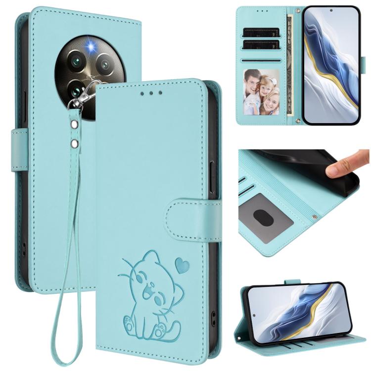 Embossed Heart Cat Leather Phone Case with Hand Strap, For Realme C63 / C61 / Note 60 4G Global, For Realme 13+ 5G Global, For Realme 13 / 12 4G / P1 5G Global, For Realme 13 Pro / 13 Pro+ 5G Global, For Realme GT 6 5G / GT 6T 5G Global                ...