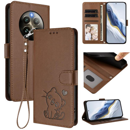 Embossed Heart Cat Leather Phone Case with Hand Strap, For Realme C63 / C61 / Note 60 4G Global, For Realme 13+ 5G Global, For Realme 13 / 12 4G / P1 5G Global, For Realme 13 Pro / 13 Pro+ 5G Global, For Realme GT 6 5G / GT 6T 5G Global                ...