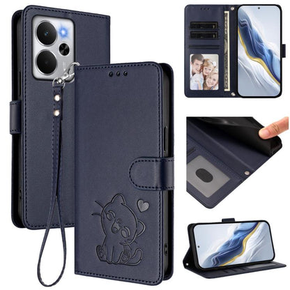 Embossed Heart Cat Leather Phone Case with Hand Strap, For Realme 14 / P3 / 14T 5G Global, For Realme P3 Ultra 5G Global, For Realme P3 Pro 5G Global, For Realme C75 4G Global / 14x 5G India, For Realme 14 Pro+ 5G, For Realme 14 Pro 5G India           ...