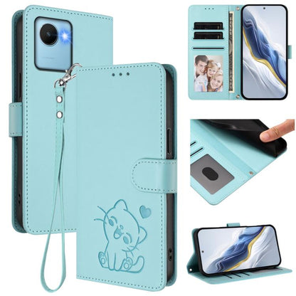 Embossed Heart Cat Leather Phone Case with Hand Strap, For Realme 10 Pro+ 5G, For Realme 10 4G Global, For Realme C30 4G / C30s / Narzo 50i, For Realme GT Neo 3T, For Realme 9 Pro+ 5G / Narzo 50 Pro 5G, For Realme GT Neo 3                              ...