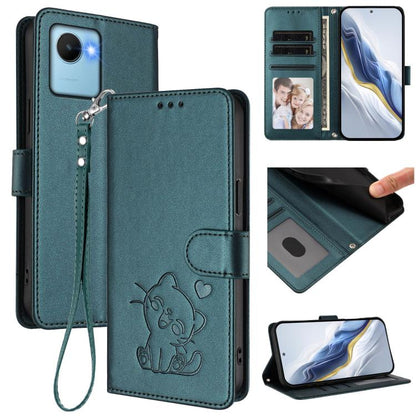 Embossed Heart Cat Leather Phone Case with Hand Strap, For Realme 10 Pro+ 5G, For Realme 10 4G Global, For Realme C30 4G / C30s / Narzo 50i, For Realme GT Neo 3T, For Realme 9 Pro+ 5G / Narzo 50 Pro 5G, For Realme GT Neo 3                              ...