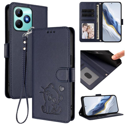 Embossed Heart Cat Leather Phone Case with Hand Strap, For Realme C63 / C61 / Note 60 4G Global, For Realme 13+ 5G Global, For Realme 13 / 12 4G / P1 5G Global, For Realme 13 Pro / 13 Pro+ 5G Global, For Realme GT 6 5G / GT 6T 5G Global                ...