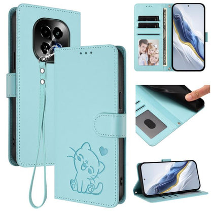 Embossed Heart Cat Leather Phone Case with Hand Strap, For Realme 14 / P3 / 14T 5G Global, For Realme P3 Ultra 5G Global, For Realme P3 Pro 5G Global, For Realme C75 4G Global / 14x 5G India, For Realme 14 Pro+ 5G, For Realme 14 Pro 5G India           ...
