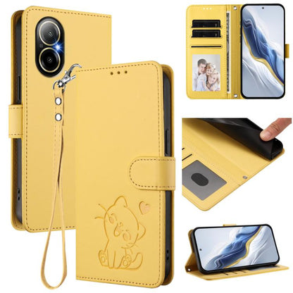 Embossed Heart Cat Leather Phone Case with Hand Strap, For Realme C63 / C61 / Note 60 4G Global, For Realme 13+ 5G Global, For Realme 13 / 12 4G / P1 5G Global, For Realme 13 Pro / 13 Pro+ 5G Global, For Realme GT 6 5G / GT 6T 5G Global                ...