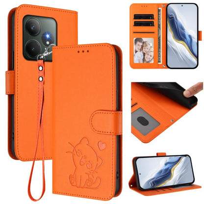 Embossed Heart Cat Leather Phone Case with Hand Strap, For Realme C63 / C61 / Note 60 4G Global, For Realme 13+ 5G Global, For Realme 13 / 12 4G / P1 5G Global, For Realme 13 Pro / 13 Pro+ 5G Global, For Realme GT 6 5G / GT 6T 5G Global                ...