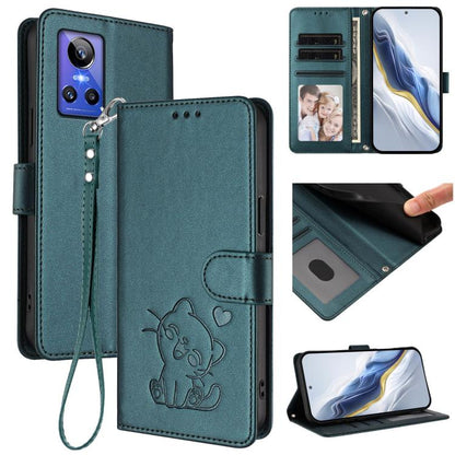 Embossed Heart Cat Leather Phone Case with Hand Strap, For Realme 10 Pro+ 5G, For Realme 10 4G Global, For Realme C30 4G / C30s / Narzo 50i, For Realme GT Neo 3T, For Realme 9 Pro+ 5G / Narzo 50 Pro 5G, For Realme GT Neo 3                              ...