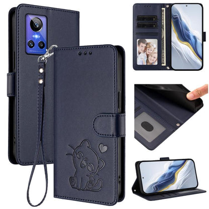 Embossed Heart Cat Leather Phone Case with Hand Strap, For Realme 10 Pro+ 5G, For Realme 10 4G Global, For Realme C30 4G / C30s / Narzo 50i, For Realme GT Neo 3T, For Realme 9 Pro+ 5G / Narzo 50 Pro 5G, For Realme GT Neo 3                              ...