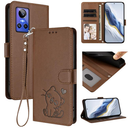 Embossed Heart Cat Leather Phone Case with Hand Strap, For Realme 10 Pro+ 5G, For Realme 10 4G Global, For Realme C30 4G / C30s / Narzo 50i, For Realme GT Neo 3T, For Realme 9 Pro+ 5G / Narzo 50 Pro 5G, For Realme GT Neo 3                              ...