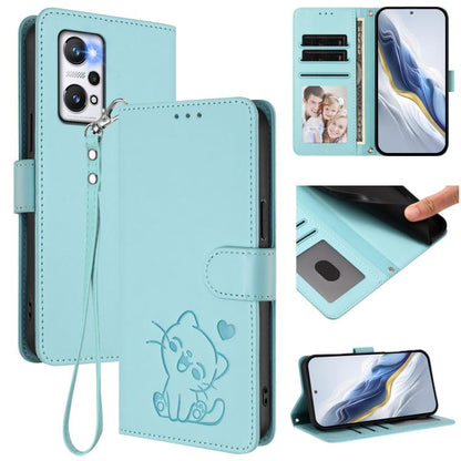 Embossed Heart Cat Leather Phone Case with Hand Strap, For Realme 10 Pro+ 5G, For Realme 10 4G Global, For Realme C30 4G / C30s / Narzo 50i, For Realme GT Neo 3T, For Realme 9 Pro+ 5G / Narzo 50 Pro 5G, For Realme GT Neo 3                              ...