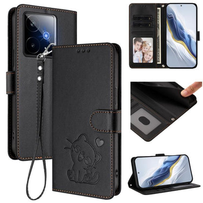 Embossed Heart Cat Leather Phone Case with Hand Strap, For Realme P4 Pro 5G, For Realme P4 5G, For Realme 15T 5G Global, For Realme 15 / 15 Pro 5G Global, For Realme C71 4G Global, For Realme GT 7 5G India, For Realme V70 5G / 14x Global / C75 5G      ...