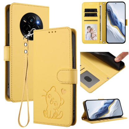 Embossed Heart Cat Leather Phone Case with Hand Strap, For Realme P4 Pro 5G, For Realme P4 5G, For Realme 15T 5G Global, For Realme 15 / 15 Pro 5G Global, For Realme C71 4G Global, For Realme GT 7 5G India, For Realme V70 5G / 14x Global / C75 5G      ...