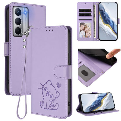 Embossed Heart Cat Leather Phone Case with Hand Strap, For Realme P4 Pro 5G, For Realme P4 5G, For Realme 15T 5G Global, For Realme 15 / 15 Pro 5G Global, For Realme C71 4G Global, For Realme GT 7 5G India, For Realme V70 5G / 14x Global / C75 5G      ...