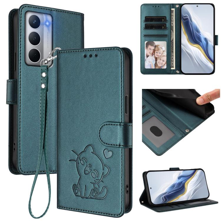 Embossed Heart Cat Leather Phone Case with Hand Strap, For Realme P4 Pro 5G, For Realme P4 5G, For Realme 15T 5G Global, For Realme 15 / 15 Pro 5G Global, For Realme C71 4G Global, For Realme GT 7 5G India, For Realme V70 5G / 14x Global / C75 5G      ...