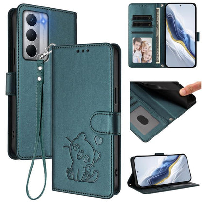 Embossed Heart Cat Leather Phone Case with Hand Strap, For Realme P4 Pro 5G, For Realme P4 5G, For Realme 15T 5G Global, For Realme 15 / 15 Pro 5G Global, For Realme C71 4G Global, For Realme GT 7 5G India, For Realme V70 5G / 14x Global / C75 5G      ...