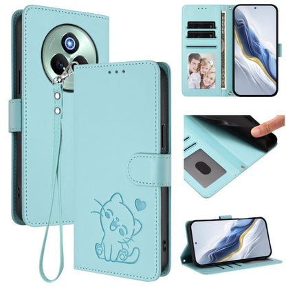 Embossed Heart Cat Leather Phone Case with Hand Strap, For Realme 14 / P3 / 14T 5G Global, For Realme P3 Ultra 5G Global, For Realme P3 Pro 5G Global, For Realme C75 4G Global / 14x 5G India, For Realme 14 Pro+ 5G, For Realme 14 Pro 5G India           ...