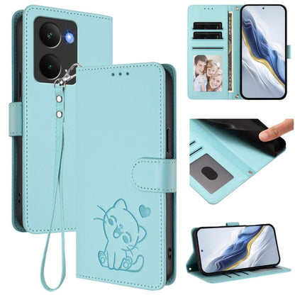 Embossed Heart Cat Leather Phone Case with Hand Strap, For Realme 14 / P3 / 14T 5G Global, For Realme P3 Ultra 5G Global, For Realme P3 Pro 5G Global, For Realme C75 4G Global / 14x 5G India, For Realme 14 Pro+ 5G, For Realme 14 Pro 5G India           ...