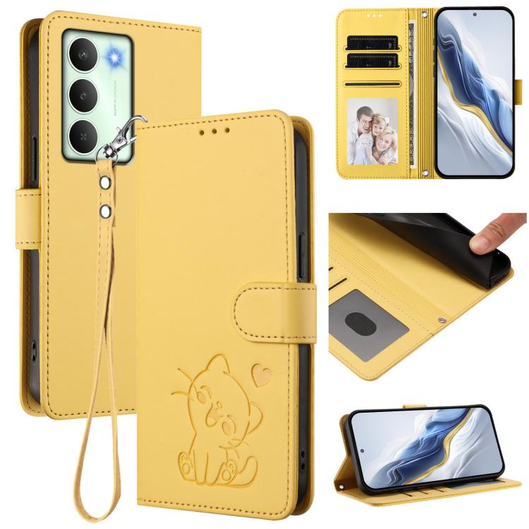 Embossed Heart Cat Leather Phone Case with Hand Strap, For Realme P4 Pro 5G, For Realme P4 5G, For Realme 15T 5G Global, For Realme 15 / 15 Pro 5G Global, For Realme C71 4G Global, For Realme GT 7 5G India, For Realme V70 5G / 14x Global / C75 5G      ...