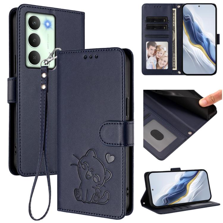 Embossed Heart Cat Leather Phone Case with Hand Strap, For Realme P4 Pro 5G, For Realme P4 5G, For Realme 15T 5G Global, For Realme 15 / 15 Pro 5G Global, For Realme C71 4G Global, For Realme GT 7 5G India, For Realme V70 5G / 14x Global / C75 5G      ...