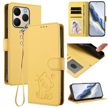 Embossed Heart Cat Leather Phone Case with Hand Strap, For Realme P4 Pro 5G, For Realme P4 5G, For Realme 15T 5G Global, For Realme 15 / 15 Pro 5G Global, For Realme C71 4G Global, For Realme GT 7 5G India, For Realme V70 5G / 14x Global / C75 5G      ...