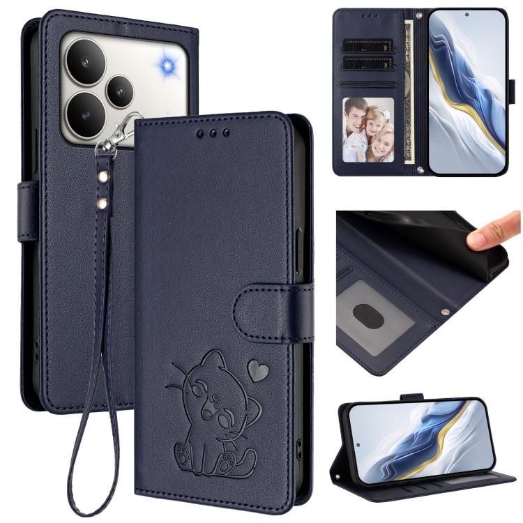 Embossed Heart Cat Leather Phone Case with Hand Strap, For Realme P4 Pro 5G, For Realme P4 5G, For Realme 15T 5G Global, For Realme 15 / 15 Pro 5G Global, For Realme C71 4G Global, For Realme GT 7 5G India, For Realme V70 5G / 14x Global / C75 5G      ...
