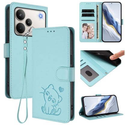 Embossed Heart Cat Leather Phone Case with Hand Strap, For Realme P4 Pro 5G, For Realme P4 5G, For Realme 15T 5G Global, For Realme 15 / 15 Pro 5G Global, For Realme C71 4G Global, For Realme GT 7 5G India, For Realme V70 5G / 14x Global / C75 5G      ...