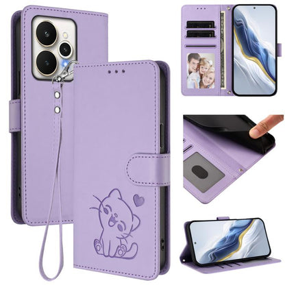 Embossed Heart Cat Leather Phone Case with Hand Strap, For Realme P4 Pro 5G, For Realme P4 5G, For Realme 15T 5G Global, For Realme 15 / 15 Pro 5G Global, For Realme C71 4G Global, For Realme GT 7 5G India, For Realme V70 5G / 14x Global / C75 5G      ...