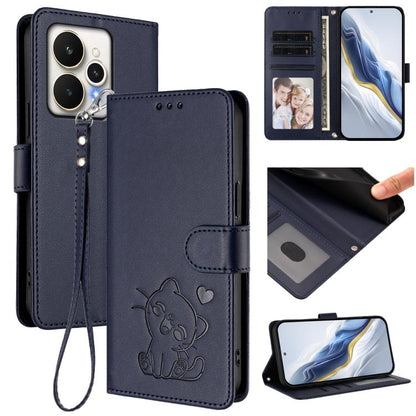 Embossed Heart Cat Leather Phone Case with Hand Strap, For Realme P4 Pro 5G, For Realme P4 5G, For Realme 15T 5G Global, For Realme 15 / 15 Pro 5G Global, For Realme C71 4G Global, For Realme GT 7 5G India, For Realme V70 5G / 14x Global / C75 5G      ...
