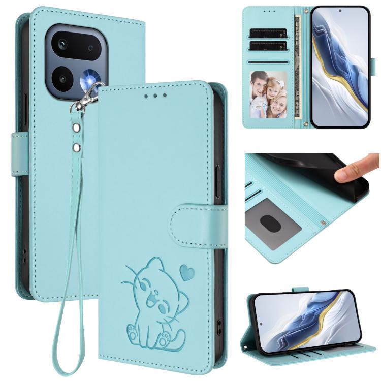 Embossed Heart Cat Leather Phone Case with Hand Strap, For Realme 16T 5G, For Realme C100 5G / C85 4G / 5G / C83 5G, For Realme Note 80 4G Global, For Realme C83 5G India / C85 5G / 15x 5G, For Realme 16 5G, For Realme 16 Pro+ 5G, For Realme 16 Pro 5G ...