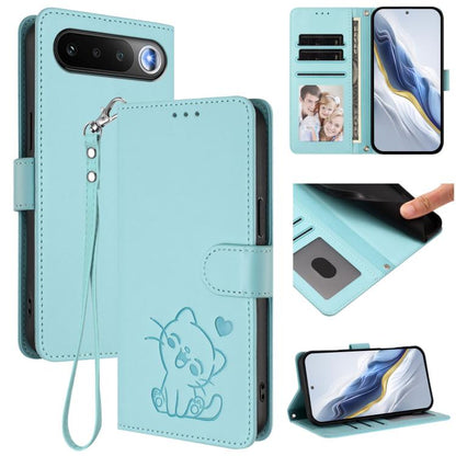 Embossed Heart Cat Leather Phone Case with Hand Strap, For Realme 16T 5G, For Realme C100 5G / C85 4G / 5G / C83 5G, For Realme Note 80 4G Global, For Realme C83 5G India / C85 5G / 15x 5G, For Realme 16 5G, For Realme 16 Pro+ 5G, For Realme 16 Pro 5G ...