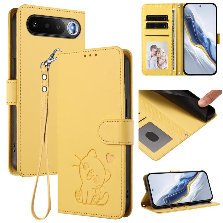 Embossed Heart Cat Leather Phone Case with Hand Strap, For Realme 16T 5G, For Realme C100 5G / C85 4G / 5G / C83 5G, For Realme Note 80 4G Global, For Realme C83 5G India / C85 5G / 15x 5G, For Realme 16 5G, For Realme 16 Pro+ 5G, For Realme 16 Pro 5G ...