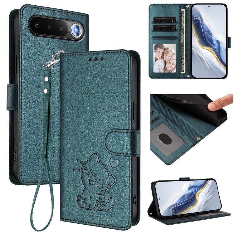 Embossed Heart Cat Leather Phone Case with Hand Strap, For Realme 16T 5G, For Realme C100 5G / C85 4G / 5G / C83 5G, For Realme Note 80 4G Global, For Realme C83 5G India / C85 5G / 15x 5G, For Realme 16 5G, For Realme 16 Pro+ 5G, For Realme 16 Pro 5G ...