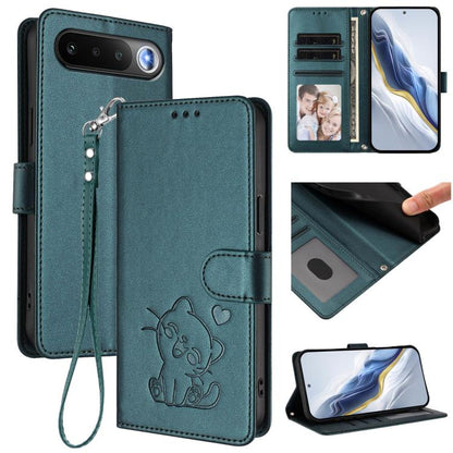 Embossed Heart Cat Leather Phone Case with Hand Strap, For Realme 16T 5G, For Realme C100 5G / C85 4G / 5G / C83 5G, For Realme Note 80 4G Global, For Realme C83 5G India / C85 5G / 15x 5G, For Realme 16 5G, For Realme 16 Pro+ 5G, For Realme 16 Pro 5G ...