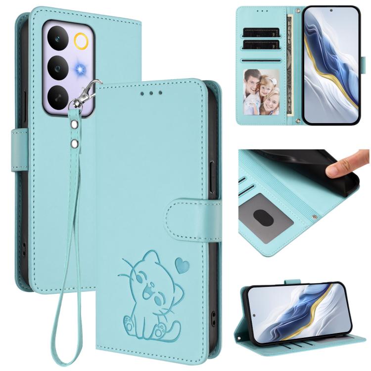 Embossed Heart Cat Leather Phone Case with Hand Strap, For Realme 16T 5G, For Realme C100 5G / C85 4G / 5G / C83 5G, For Realme Note 80 4G Global, For Realme C83 5G India / C85 5G / 15x 5G, For Realme 16 5G, For Realme 16 Pro+ 5G, For Realme 16 Pro 5G ...