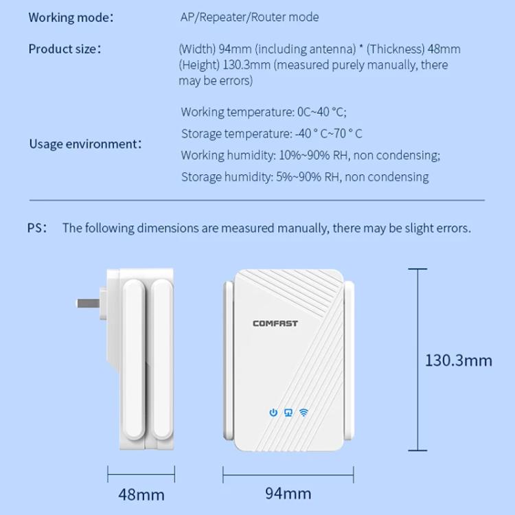 COMFAST CF-WR773BE 3570Mbps WiFi7 Signal Extender Dual Band Gigabit Wireless Repeater