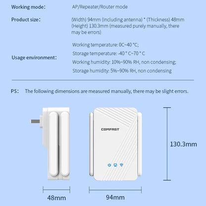 COMFAST CF-WR773BE 3570Mbps WiFi7 Signal Extender Dual Band Gigabit Wireless Repeater