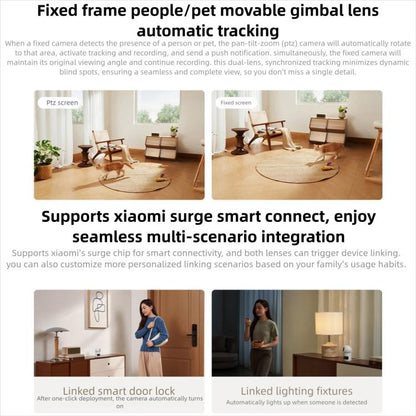 Original Xiaomi Mijia Smart Camera 4 Dual Lens PTZ 360 Degree AI Detection 5MP WiFi 6 Home Security Mi Home APP Camera, Xiaomi Mijia Smart Camera 4 Dual Lens