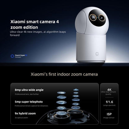 Caméra intelligente Xiaomi Mijia 4 édition Zoom 9X bébé animal de compagnie reconnaissance faciale IA appel gestuel caméra vocale bidirectionnelle pour application Mi Home, caméra intelligente Xiaomi Mijia 4