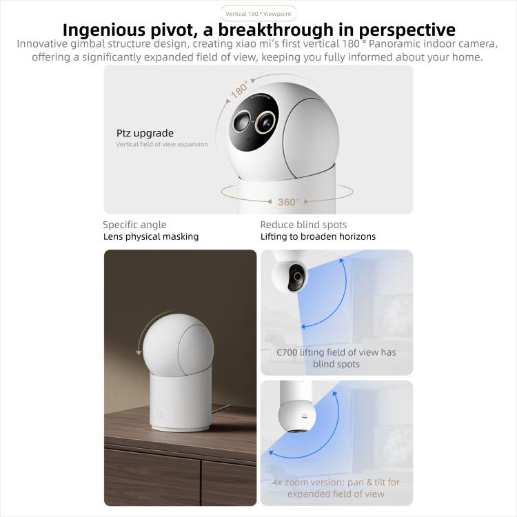 Caméra intelligente Xiaomi Mijia 4 édition Zoom 9X bébé animal de compagnie reconnaissance faciale IA appel gestuel caméra vocale bidirectionnelle pour application Mi Home, caméra intelligente Xiaomi Mijia 4