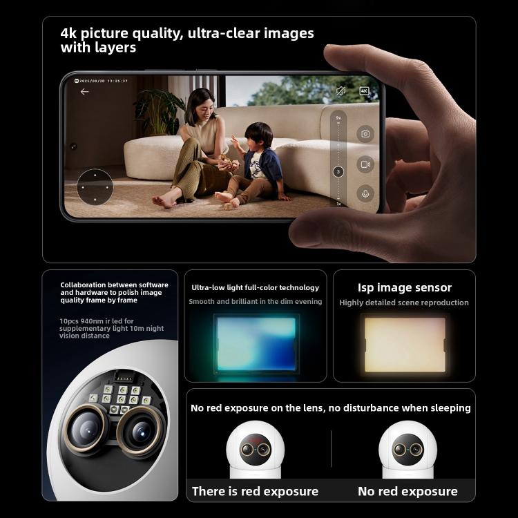 Caméra intelligente Xiaomi Mijia 4 édition Zoom 9X bébé animal de compagnie reconnaissance faciale IA appel gestuel caméra vocale bidirectionnelle pour application Mi Home, caméra intelligente Xiaomi Mijia 4