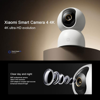 Original Xiaomi Smart Camera 4 4K Dual-band Wi-Fi 6 8MP HDR AI Tracking Night Vision Two-Way Audio Home Security Baby Monitor Pet Camera, Xiaomi Smart Camera 4 4K