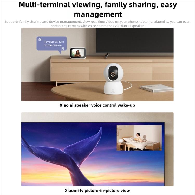 Original Xiaomi Smart Camera 4 4K Dual-band Wi-Fi 6 8MP HDR AI Tracking Night Vision Two-Way Audio Home Security Baby Monitor Pet Camera, Xiaomi Smart Camera 4 4K