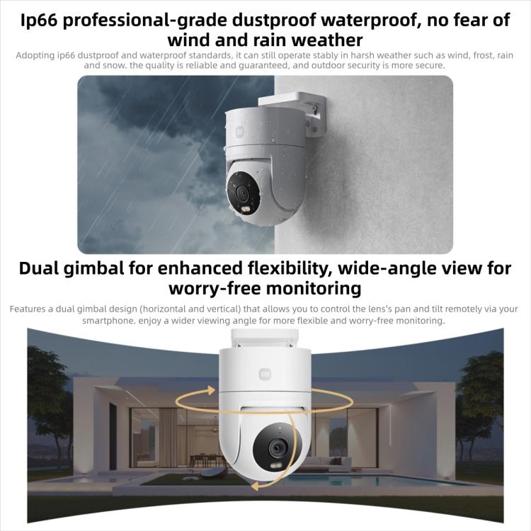 Original Xiaomi Outdoor Camera 4C 3K Full Color Night Vision 5MP IP66 Human Tracking Sound And Light Warning Voice Call Camera, Xiaomi Outdoor Camera 4C 3K