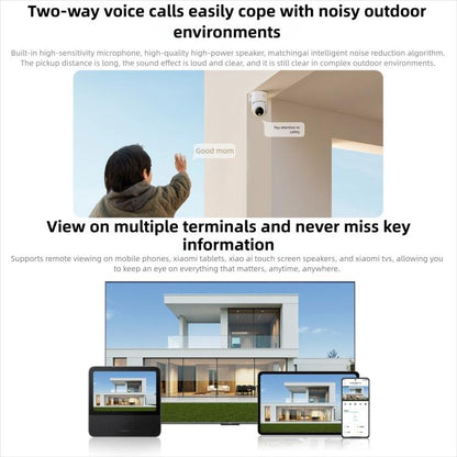 Original Xiaomi Outdoor Camera 4C 3K Full Color Night Vision 5MP IP66 Human Tracking Sound And Light Warning Voice Call Camera, Xiaomi Outdoor Camera 4C 3K