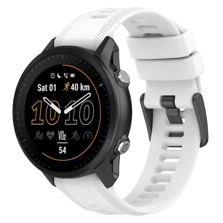 xDfind Black Buckle Solid Color Silicone Watch Band, For Garmin Forerunner 955